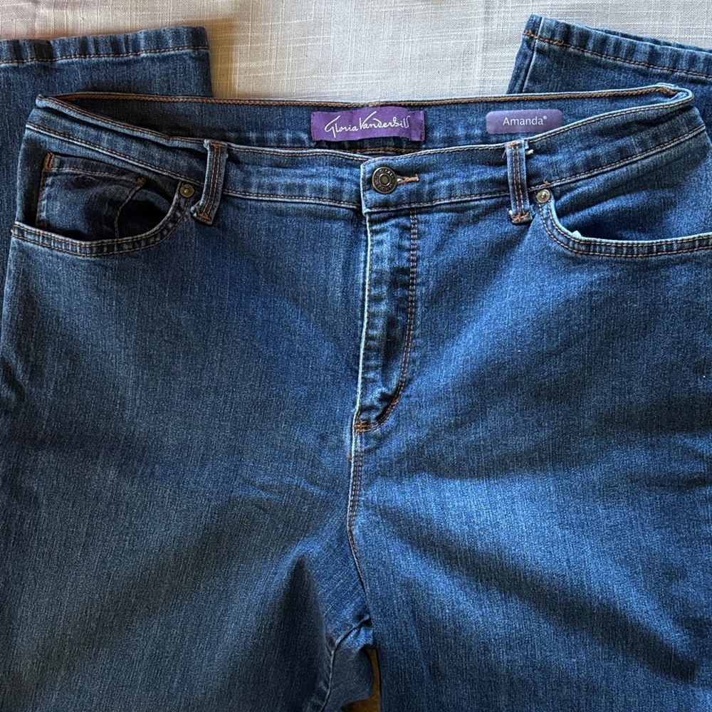 Gloria Vanderbilt Women's Relaxed Fit Dark Blue Jeans 16P VG